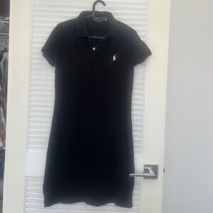 Polo Ralph Lauren Black Polo Dress XS White Pony Logo Classic